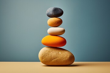 a stack of rocks on a table - Powered by Adobe