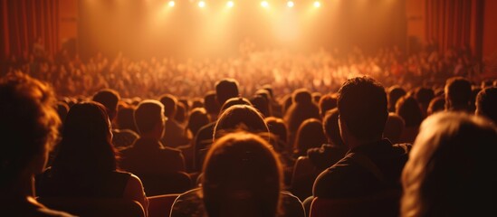 Audience in the auditorium enjoying a live music performance.