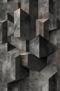 Gray concrete blocks background © Molostock