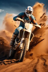 Motocross Dirt Bike Rider In Action
