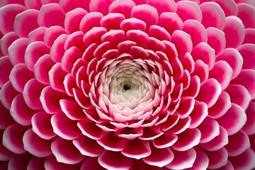 A 3D rendering of a pink flower with white edges on each petal