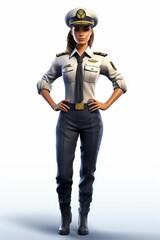 Confident Female Pilot in Uniform