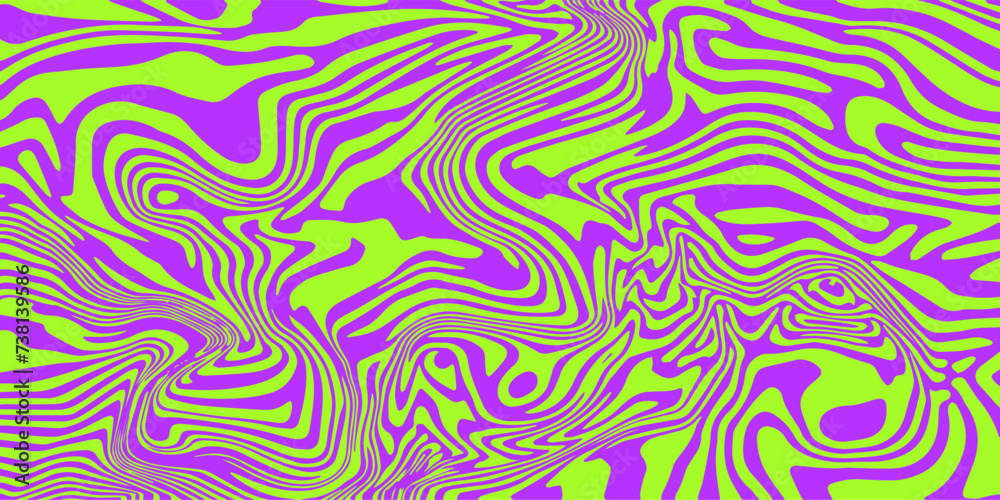 Poster Abstract trippy psychedelic background with melting and distorting lines.