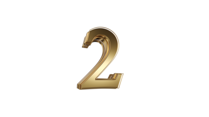 3d number 2gold 3d numbers element for design
