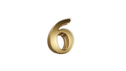 3d number 6gold 3d numbers element for design