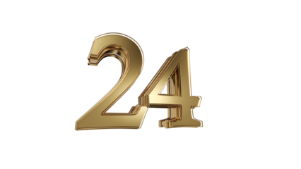 3d number 24gold 3d numbers element for design