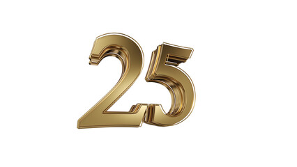 Obraz premium 3d number 25gold 3d numbers element for design
