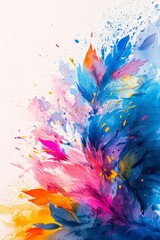Colorful abstract painting of feathers