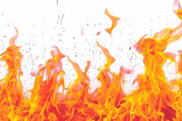 Fire Flames Sparks White Isolated Background