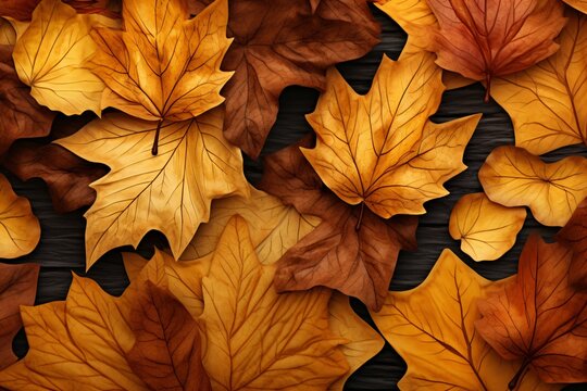 Autumn leaves seamless pattern wallpaper