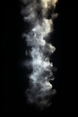 Wispy tendrils of smoke rising against a black background