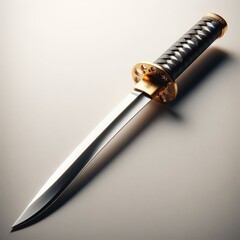 Naklejka premium samurai katana on white