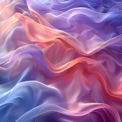 Abstract Silk Waves in Gradient Hues of Pink and Blue
