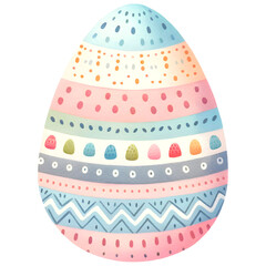 Cute watercolor easter egg clipart with transparent backgroound