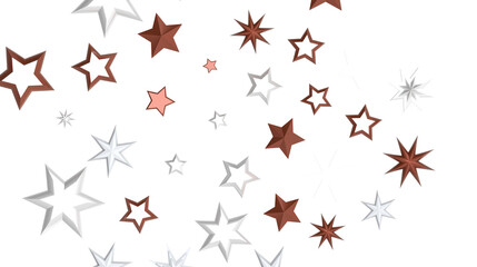Cascading Christmas Constellations: Brilliant 3D Illustration Showcasing Falling Festive Star...