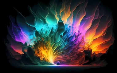 Colorful Painting With Light, 3D Render