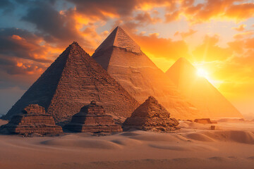 Sunrise in the Giza Valley, Egypt
