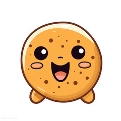 smiling cookie vector illustration isolated transparent background logo, cut out or cutout t-shirt print design