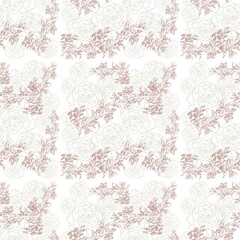 Pattern Rose. Botanical pattern. Wrapping paper. Wallpaper.