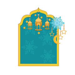 lantern islamic with background islamic illustration 