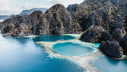 philipines islands and sea from above (drone)