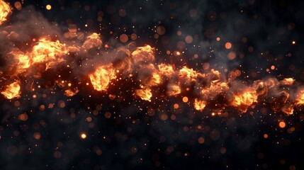 Abstract background with fire flames and black smoke effects Generative AI Illustration