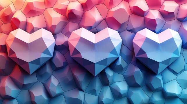 a large group of pink and blue hearts in the middle of a large group of smaller pink and blue hearts in the middle of a large group of smaller pink and blue hearts.