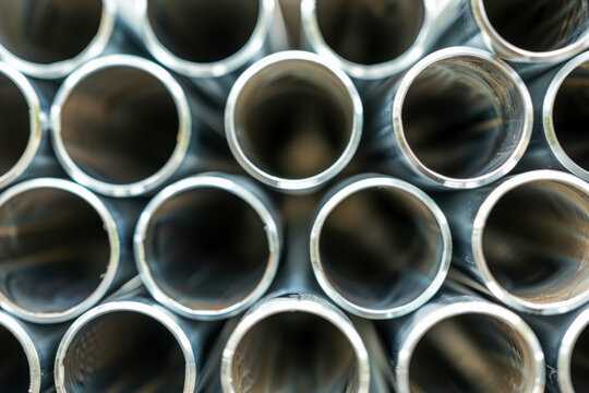 Flexible aluminum pipe from above.