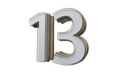 3d number 13 Grey 3d numbers element for design