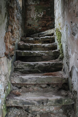 Naklejka premium old stone stairs in the ancient city 