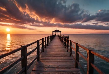 Naklejka premium sunset on the beach