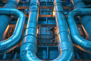 System of ventilating pipes. - obrazy, fototapety, plakaty