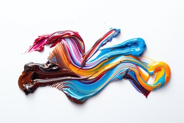 multicolor Acrylic Paint Strokes on a Canvas Creating Artistic Texture