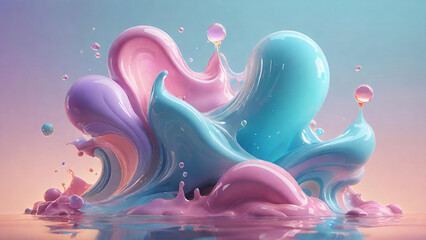 Obraz premium Pastel tones abstract liquid background