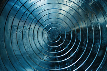 Metal industrial air conditioning vent. HVAC. Ventilation fan background. - obrazy, fototapety, plakaty