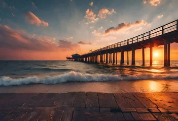 Tafelkleed sunset on the beach © Aqsa