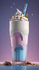 Milkshake with cream and sprinkles