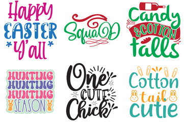 Minimalist Easter Day Quotes Bundle Vector Illustration for Advertising, Newsletter, Logo