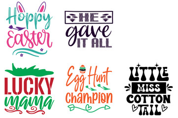 Decorative Easter Day Typography Collection Vector Illustration for Printing Press, Wrapping Paper, T-Shirt Design