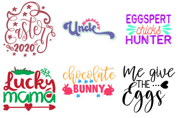 Classic Easter and Spring Hand Lettering Collection Vector Illustration for Logo, Mug Design, Poster