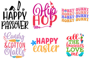 Simple Easter Phrase Set Vector Illustration for Label, Newsletter, Advertising
