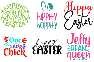 Decorative Easter Sunday Typography Collection Vector Illustration for Presentation, Brochure, Advertising