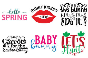 Simple Easter and Holiday Trendy Retro Style Illustration Set Vector Illustration for Vouchers, Motion Graphics, Label