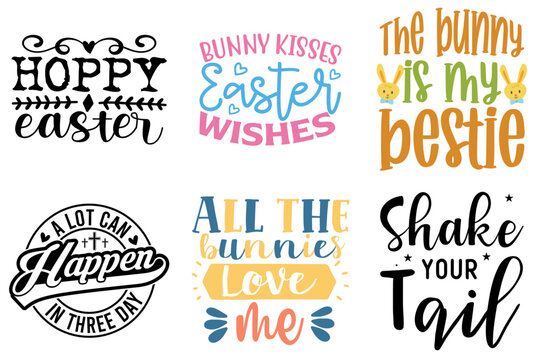 Colourful Easter and Holiday Typographic Emblems Collection Vector Illustration for Motion Graphics, Gift Card, Infographic