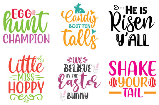 Vibrant Easter Day Labels And Badges Set Vector Illustration for Advertisement, Packaging, Holiday Cards