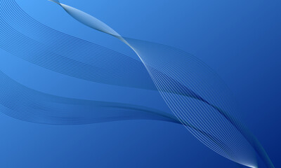 blue lines wave curves with abstract background