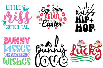 Classic Easter and Spring Inscription Set Vector Illustration for Printable, Sticker, Vouchers