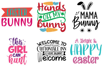 Modern Easter and Spring Typography Set Vector Illustration for Social Media Post, Presentation, Advertisement