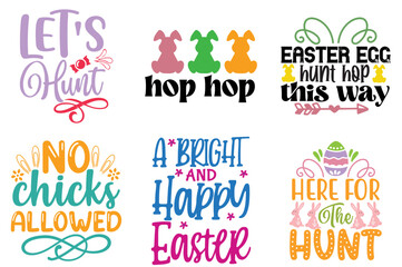 Minimalist Easter Phrase Set Vector Illustration for Infographic, Holiday Cards, Mug Design