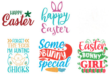 Minimalist Easter Day Calligraphy Bundle Vector Illustration for Advertising, Sticker, Holiday Cards
